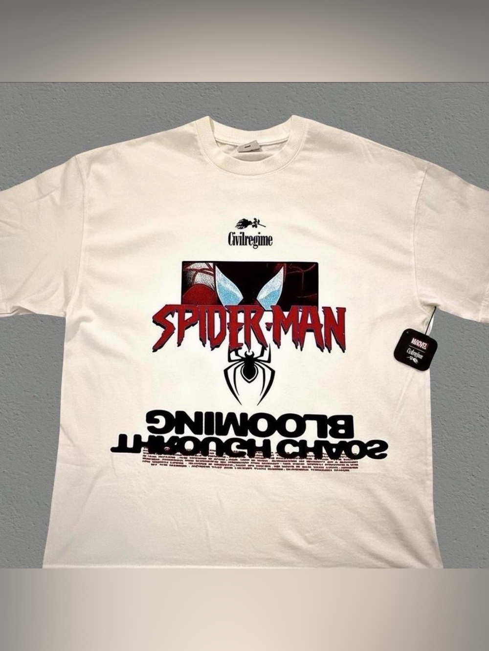 Civil Regime White Spider-Man Graphic Short Sleeve Tee